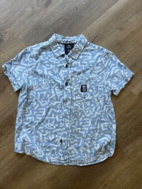 Rip Curl Light Blue & White Short-Sleeve Button-Down Shirt
